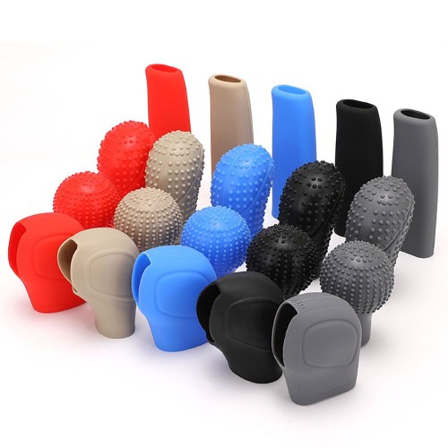 Universal Silicone Gear Shift Knob Cover Set with Handbrake Cover, Anti-Slip Shift Lever Sleeve for Manual & DSG Automa