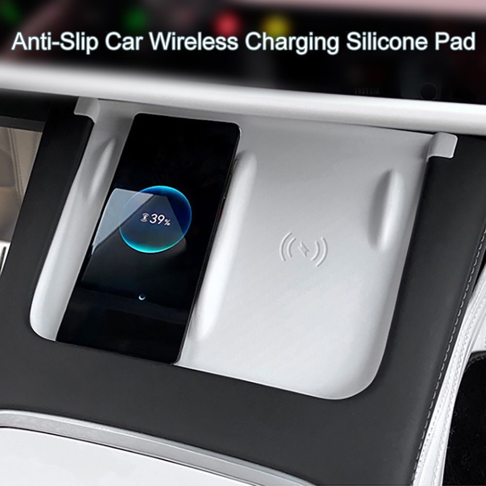 Anti-Slip Car Wireless Charging Silicone Pad for Center Console, Smartphone Charging Mat for Vehicle Interior