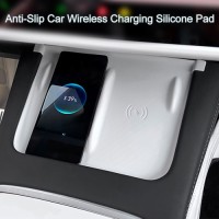 Anti-Slip Car Wireless Charging Silicone Pad for Center Console, Smartphone Charging Mat for Vehicle Interior