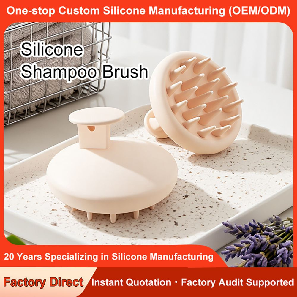 Food Grade Silicone Scalp Massage Brush – Soft BPA Free Baby Hair Washing Brush – Portable One-Piece
