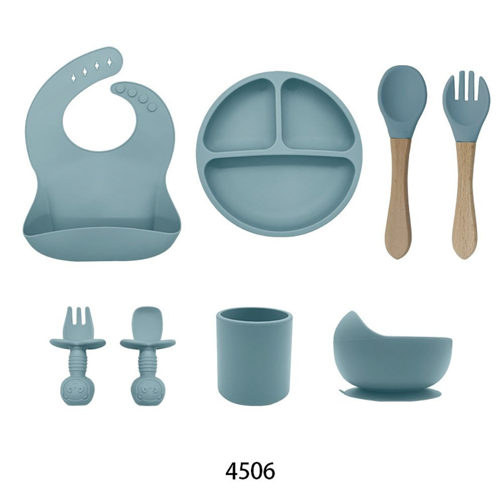 Custom OEM Food Grade Silicone Baby Feeding Set, BPA Free Toddler Weaning Kit for Self Feeding