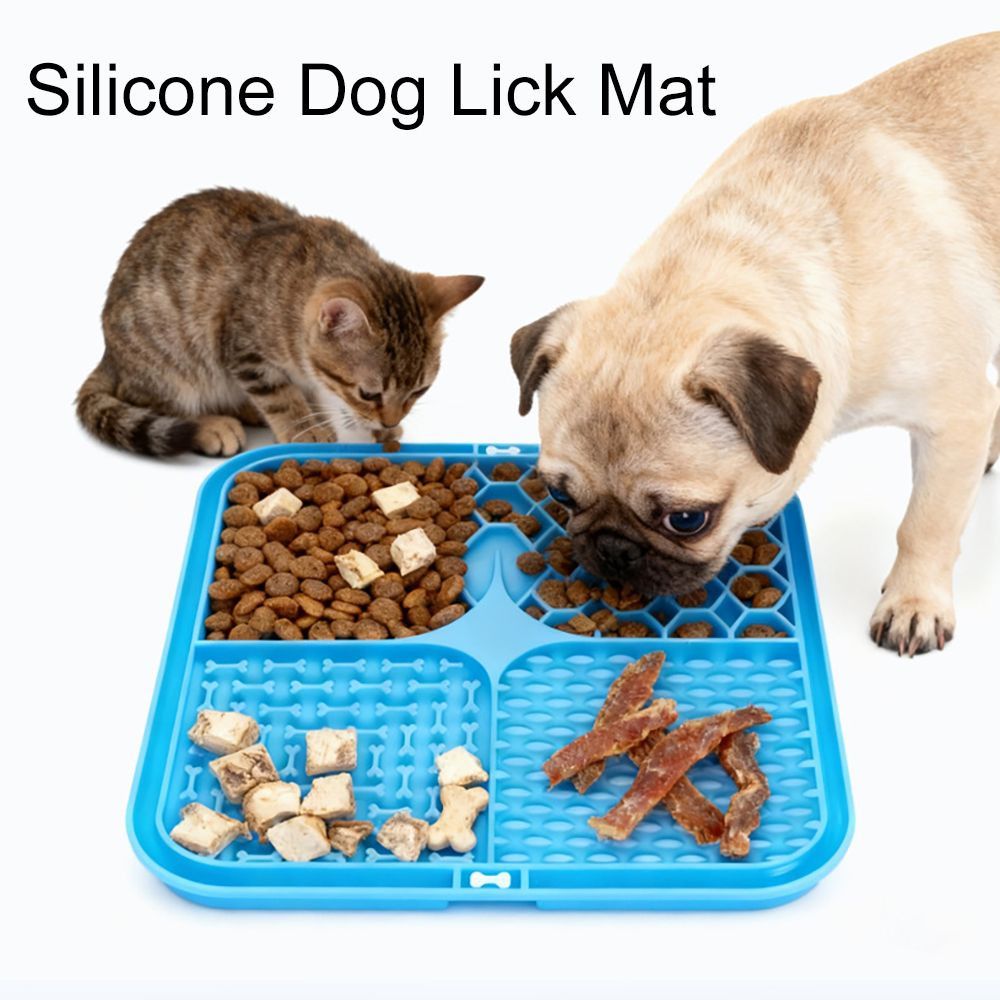 Silicone Dog Lick Mat – Slow Feeder Double Layer – Suction Cup Pet Bowl for Anxiety Relief