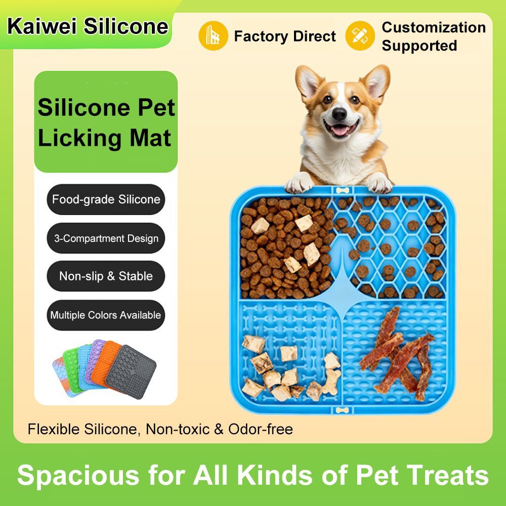 Silicone Dog Lick Mat – Slow Feeder Double Layer – Suction Cup Pet Bowl for Anxiety Relief