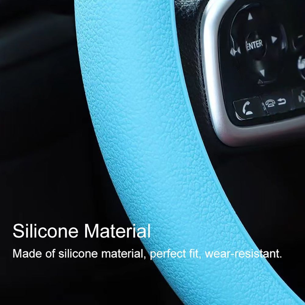 Soft Silicone Steering Wheel Cover Universal Size Non-Slip Durable Breathable Fashion Color Options for Most Cars