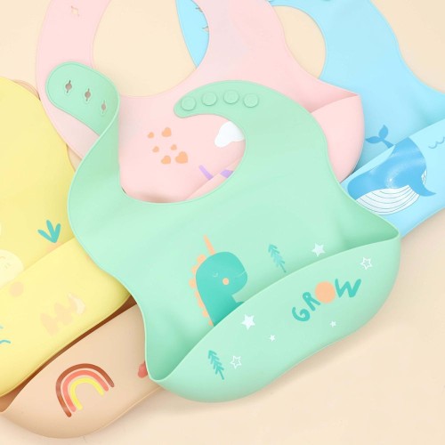 Food Grade Silicone Baby Bib – Waterproof Soft Foldable – Heat Resistant BPA Free