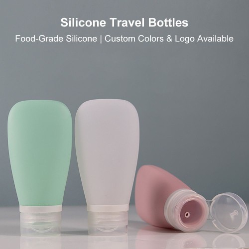 Silicone Travel Bottle Set – TSA Approved Refillable Squeezy Tubes for Lotion & Shampoo – Leak Proof BPA Free