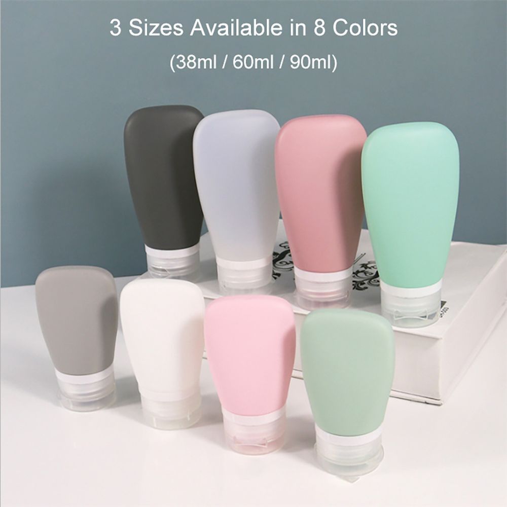 Silicone Travel Bottle Set – TSA Approved Refillable Squeezy Tubes for Lotion & Shampoo – Leak Proof BPA Free