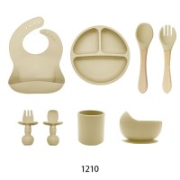 Custom OEM Food Grade Silicone Baby Feeding Set, BPA Free Toddler Weaning Kit for Self Feeding
